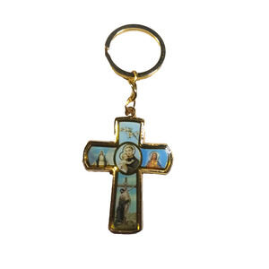Religious Cross Saints Gold Tone